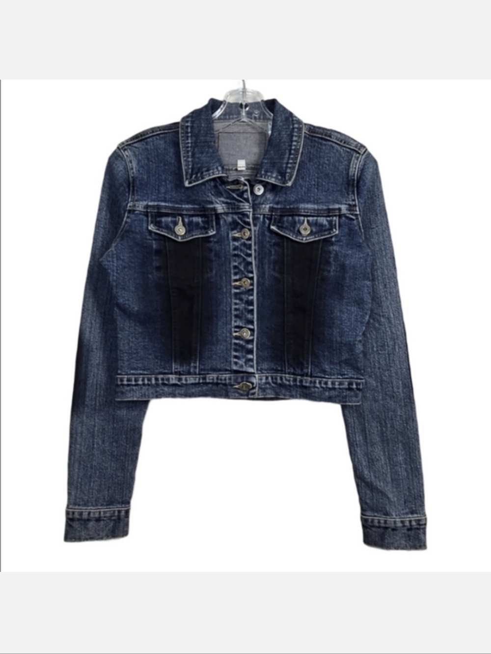 🦋 Vintage Y2K Guess Women's Cropped Medium Blue Jean Jacket, Size M ~ EUC